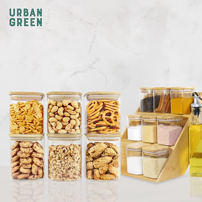 Glass Jars with Airtight Lids, Airtight Glass Canisters with Locking Lids, (Bamboo-28oz) - Image 4
