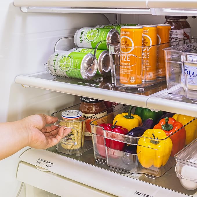 Sorbus Fridge Organizer Bins – Set of 8 Refrigerator Organizers and Storage Containers, Stackable Freezer Bins and House Essentials for New Home, BPA-Free Pantry Drawer Organizers - Image 7
