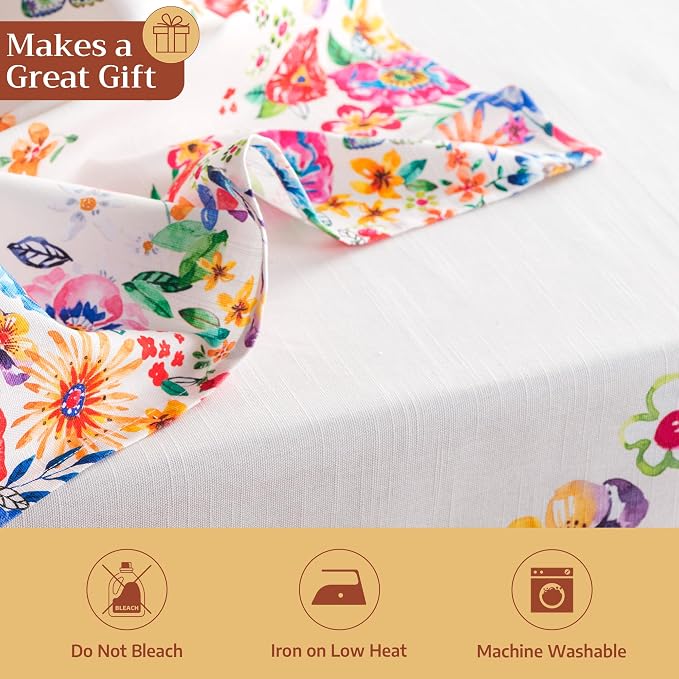 Maison d' Hermine Cloth Napkins Set of 4 Reusable 100% Cotton (20" x 20") | Everyday Square Napkins Cloth Washable Dinner Party Wedding Hotel Kitchen Spring Summer - Happy Florals - High Summer - Image 5