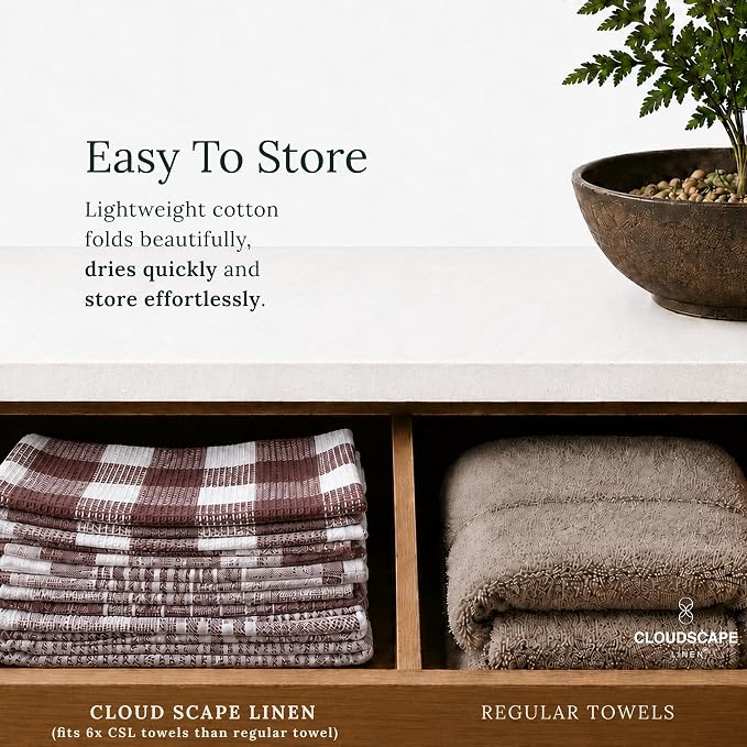 CSL Premium Kitchen Towels Set of 6,Highly Absorbent,Quick Dry,18x28, Rust - Image 7