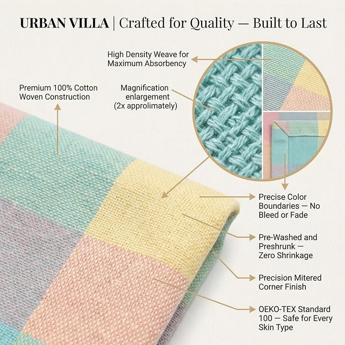 Urban Villa Kitchen Towels Cotton Dish Towels 20”x30” (Set of 6) Easter - Image 5
