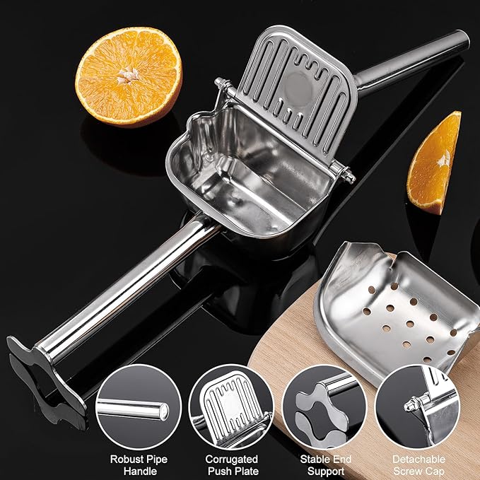 Large Lemon Squeezer, 304 Stainless Steel Citrus Juicer, Heavy duty Manual Juicer For Citrus, Orange, lemon and Other Fruit - Image 5