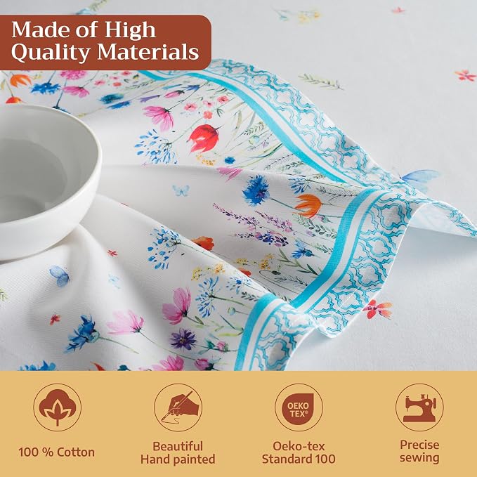 Maison d' Hermine Cloth Napkins Set of 4 Reusable 100% Cotton (20" x 20") | Everyday Square Napkins Cloth Washable Dinner Party Wedding Restaurant Hotel Kitchen Spring Summer - Flower In The Field - Image 3