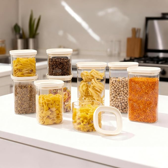 Glass Food Storage Jar with Glass Lid in Ractangle Shape, Food Canister Set with Airtight Lids, Pantry Storage Jar for Kitchen Organization. Food Storage Containers in Pack of 3, 40oz. - Image 6
