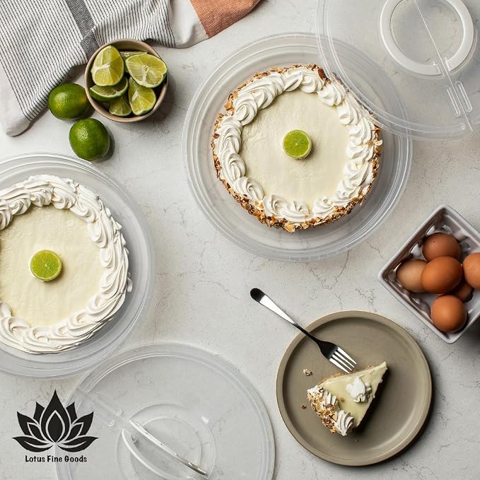 2 Pack Pie Carrier with Lid & Insulated Food Carrying Case Bag - 12" Food Storage Containers for Pies, Cheesecake, Flan, Pizza, Tortilla & More - Image 5