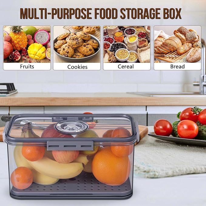 Gifhomfix Bread Box Bread Boxes for Kitchen Counter Airtight, Time Recording Bread Storage Container with Lid, Bread Keeper for Homemade Bread, Toast, Bagel, Donut and Cookies, Grey - Image 6