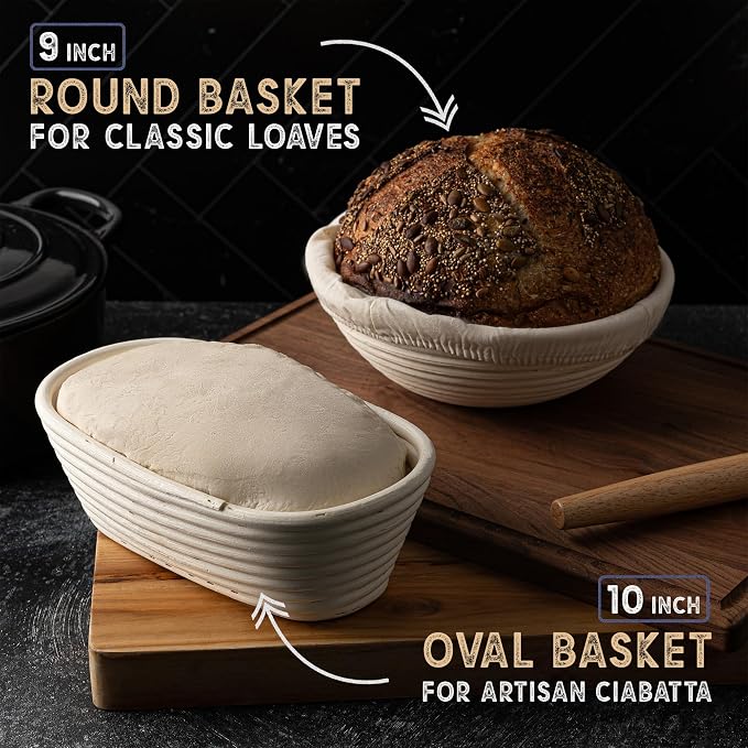 Sourdough starter kit, Inclusive sourdough bread baking supplies. Sourdough Starter Jar, banneton bread proofing basket, dough whisk,Includes all bread making tools. - Image 5