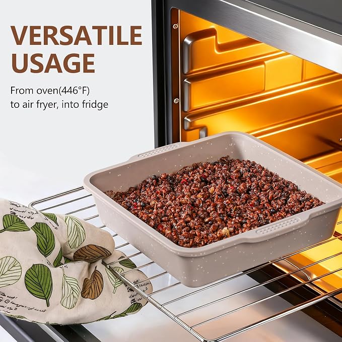 Vinino 8-Piece Baking Pans Set Nonstick, Bakeware Set includes Silicone Muffin, Loaf, Cake Pans with Metal Reinforced Frame, and Carbon Steel Roasting Pan, Cookie Sheet, Cooling rack for Oven - Image 8