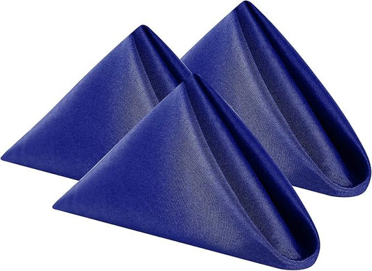 Cloth Napkins 20x20 inch Washable Polyester Dinner Napkins Soft Table Napkins for Wedding Party Dining Banquet(Royal Blue,100PCS) by Cupuamon