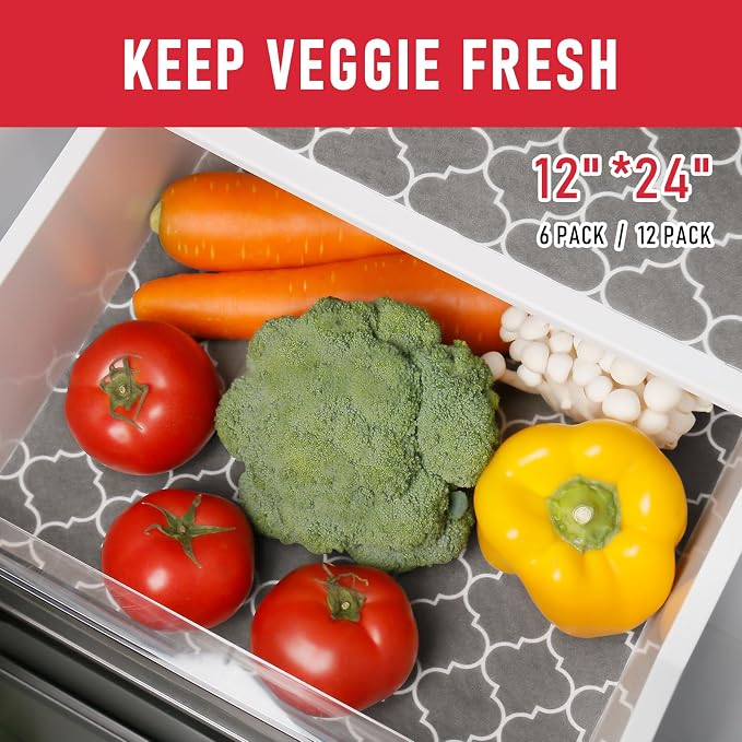 Cooyes 2 in 1 Refrigerator Liners & Fresh mats for Fridge Drawer and Glass Shelves, Absorbent Fridge Liners Washable, BPAfree Cloth Shelf Paper - Keep Produce Fresh Longer - Image 4