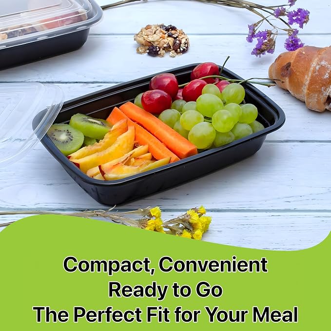 Meal Prep Containers [10 Set] 32 oz with Lids, 1 compartment, Stackable, Reusable, Leakproof, Food Safe, Microwave, Freezer & Dishwasher Safe for Food Prep Storage Bento Box (10 Set, 32 oz) - Image 9