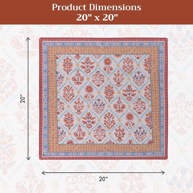 Maison d' Hermine Cloth Napkins Set of 4 Reusable 100% Cotton (20" x 20") | Everyday Square Napkins Cloth Washable Dinner Wedding Restaurant Hotel Kitchen Thanksgiving Christmas - Romane - Image 7