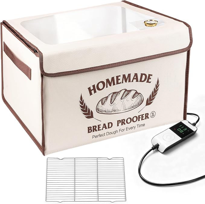 Bread Proofing Box with Shelf,Foldable dough proofing box with 24H Timer | 50-130℉ Temp Control,Space-Saving Dough Proofer for Yogurt, Pizza, Bread Baking by MINOANT