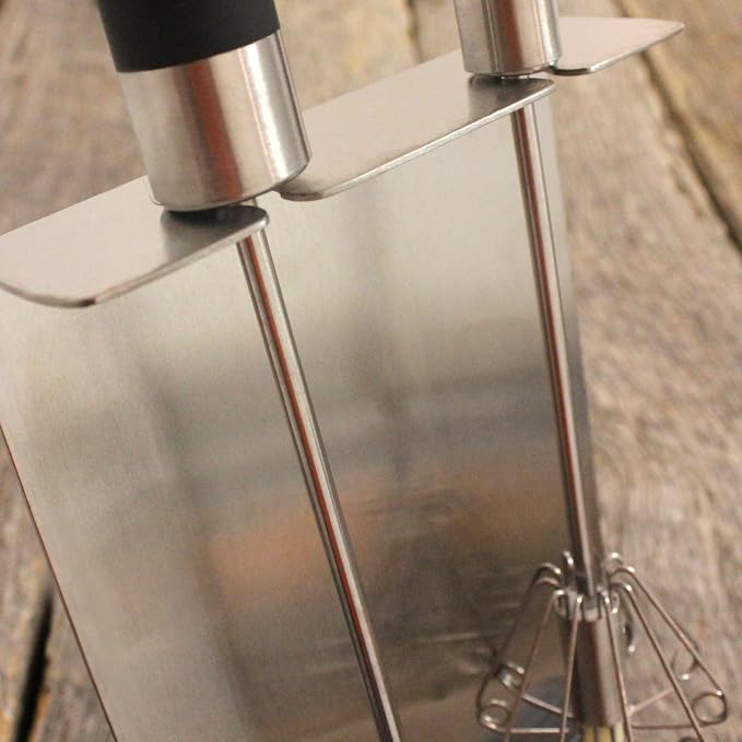 Berghoff 3Pc Stainless Steel Whisk Set with Stand & Built in Timer | Metal Kitchen Whisks for Mixing, Ergonomic Handle, Corrosion Resistant Countertop Whisk Storage Stand, Silver & Black - Image 3