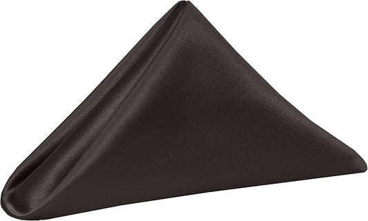 17x17-Inch Square Satin Cloth Napkins, Espresso Set of 120 | Bulk Case of 10 Dozen, Bridal, 100% Polyester Fabric, Matte Satin, Also Known as Lamour, Soft Luster, Seamless, Brown by UltimateTextile