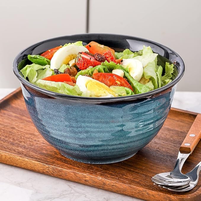 HASENSE Soup Bowls for Kitchen, 40 Ounce Large Cereal Bowls, 7 Inch Ceramic Serving Bowls for Salad Pasta Soup Popcorn, Dishwasher & Microwave Safe, Set of 4(Blue) - Image 8
