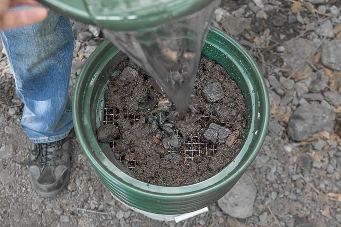SE 13.25 Inch Wide Stackable Classifier Gold Prospecting Pan - 1/2 Inch Stainless Steel Mesh Sifting Pan, Green - Image 2