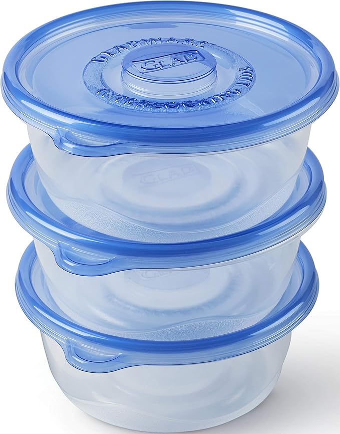 Glad GladWare Big Bowl Food Storage Containers with Lids, Large Round No BPA Plastic Containers for Soups, Salads, and Meal Prep, Lock Tight Seal, Microwave Dishwasher Safe, 48 Oz, 3 Count - 6 Pack | Lock-tight seal for soups, salads, and meal prep in ... - Image 5