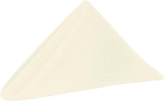 17x17-Inch Cotton-Feel Cloth Napkins, Ivory, Set of 24 | Bulk Case of 2 Dozen, Square, 100% Spun Polyester Fabric, MJS-Spun Construction, Cotton-Like Hand, Machine Washable, Seamless by UltimateTextile