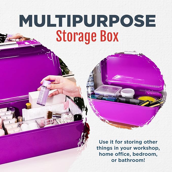 Culinary Couture Extra Large Purple Bread Box for Kitchen Countertop - Holds 2 Bread Loaves! - 16.5" x 9" x 6.5" - Stainless Steel Vintage Bread Boxes for Kitchen Counters - Bonus Recipe Ebook - Image 5