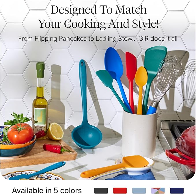 GIR: Get It Right 10-Piece Silicone Ultimate Kitchen Utensil Set – Spatulas, Ladle, Flip, Spoons, Whisk, Peeler & Spoonula – Nonstick, Non-Toxic, Heat-Resistant – Madrid - Image 6
