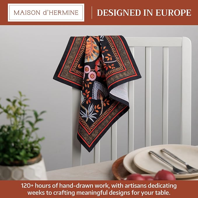 Maison d' Hermine Cloth Napkins Set of 4 Reusable 100% Cotton (18" x 18") | Everyday Square Napkins Cloth Washable Dinner Party Wedding Restaurant Hotel Kitchen Spring Summer - Jacobean Florals - Image 2