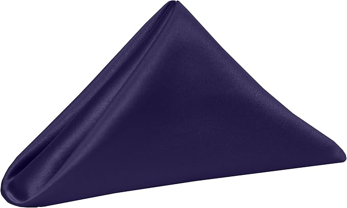 17x17-Inch Square Satin Cloth Napkins, Plum, Set of 12 | Bulk Case of 1 Dozen, Bridal, 100% Polyester Fabric, Matte Satin, Also Known as Lamour, Soft Luster, NFPA 701 Flame-Resistant by UltimateTextile