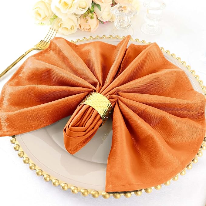 Efavormart Premium Cloth Napkins Set of 100, 20x20 Inch Orange Violet Seamless Dinner Napkins, Washable Linen Table Napkin Cloth with Hemmed Edges for Weddings, Party and Banquet - Image 2