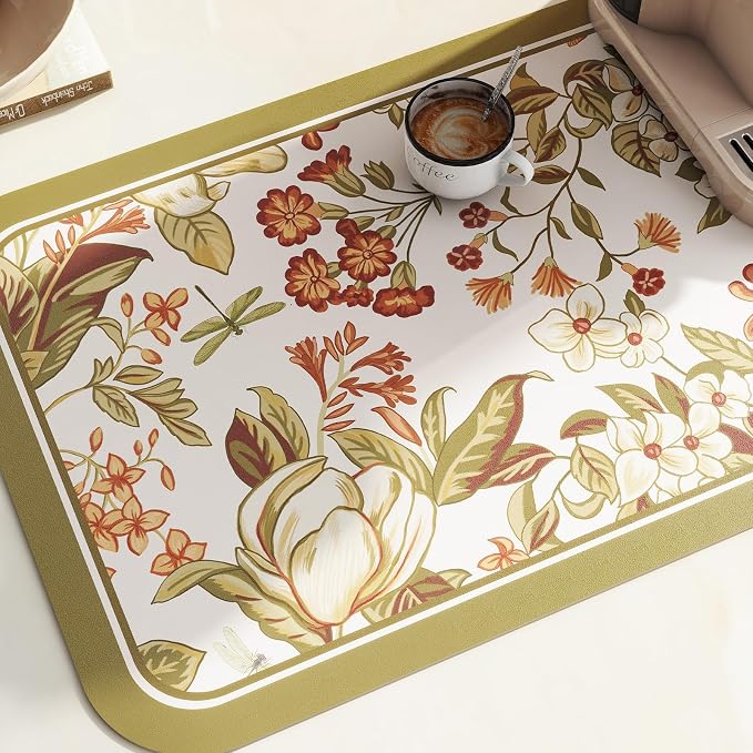Vinyl Waterproof Placemats Set of 6 Rectangular,12"*17"-Grace A | Wipeable Beautiful Print Place Mats,Stain Resistant,Heat Resistant,Everyday Meals,Kitchen,Dinning,Holiday,Decor - Image 5