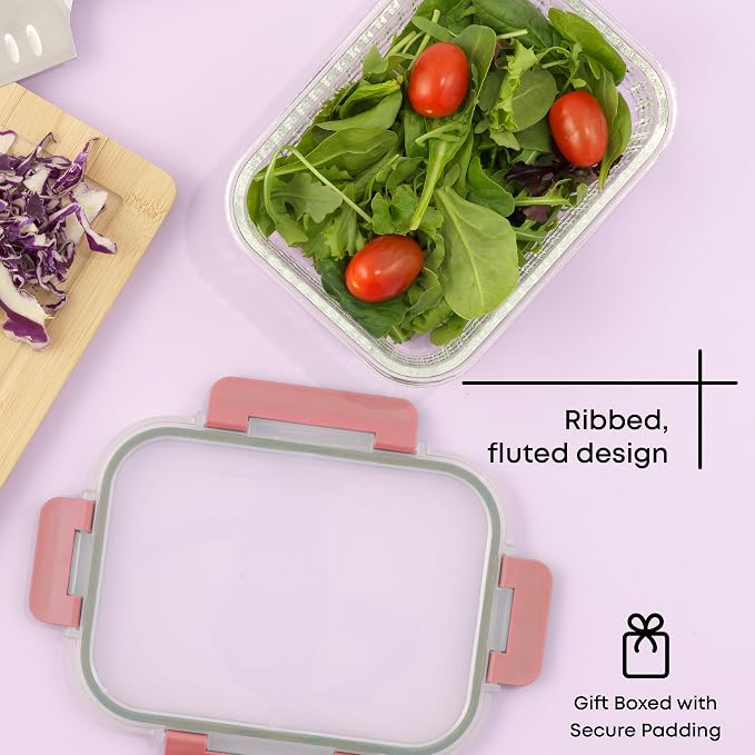 JoyJolt 24pc Borosilicate Glass Storage Containers with Lids | 12 Airtight/Freezer Safe Food Storage Containers for Pantry and Kitchen | Meal Prep Container for Lunch | Glass Tupperware Set - Image 7