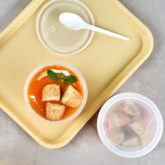 Restaurantware Plastic Food Container 50 Pack of 32 oz Clear Microwave-Safe Storage Container With Lid Leakproof Round Shape Disposable Freezer-Safe - Image 7