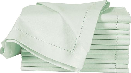 Cotton Cloth Napkins Set of 12, 18x18 Cotton Napkin Cloth Washable, Soft, Reusable Napkins for Wedding, Parties, Christmas, Thanksgiving, Everyday Use (Green) - ALPHA Living HOME by ALPHALivingHOME