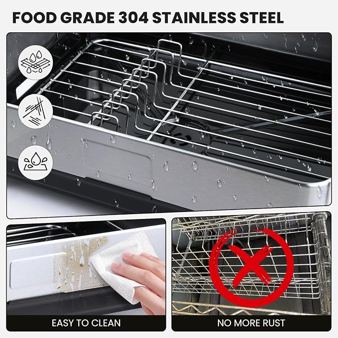 Stainless Steel Dish Drying Rack - No Rust Extra Large Capacity Dish Drainer Rack for Kitchen Counter with Drain Board Set Adjustable Spout Detachable Utensil Cup Holder for Big Family - Image 4