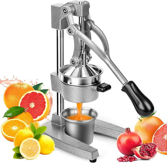 Manual Citrus Juicer Press, Heavy Duty Cast Iron Lemon Squeezer with Stainless Steel Cone, Commercial Hand Press Juicer for Orange, Lemon & Lime, Easy to Clean by Unknown
