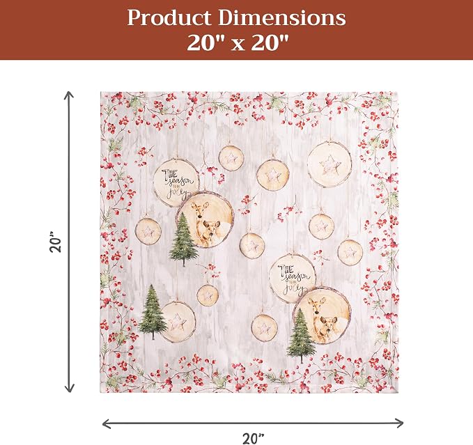 Maison d' Hermine Cloth Napkins Set of 4 Reusable 100% Cotton (20" x 20") | Everyday Square Napkins Cloth Washable Dinner Wedding Restaurant Hotel Kitchen Thanksgiving Christmas - Mountain Life - Image 7