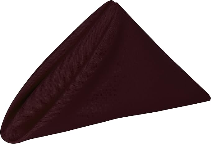 20x20-Inch Polyester Cloth Napkins, Burgundy, Set of 12 by UltimateTextile