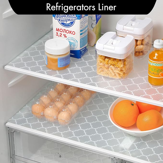 Cooyes Shelf Liner for Kitchen Cabinets – Non-Adhesive Waterproof Drawer Liner – Durable EVA Material Easy-to-Cut Shelf Paper for Refrigerator, Cupboard, Dresser with Modern Pattern - Image 8