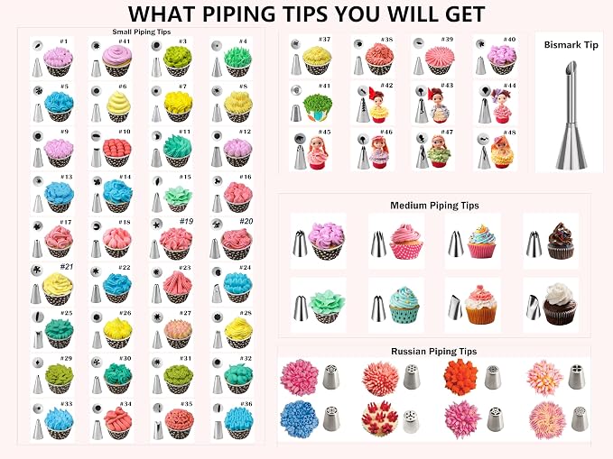 Gawren-H&E 208PCS Cake Decorating Kit with Icing Dispenser Gun for Beginner | Cake Decorating Supplies with Frosting Piping Kit,Piping Bags and Tips Set,Spatulas,Chocolate Moulds and more-Baking Supplies - Image 8