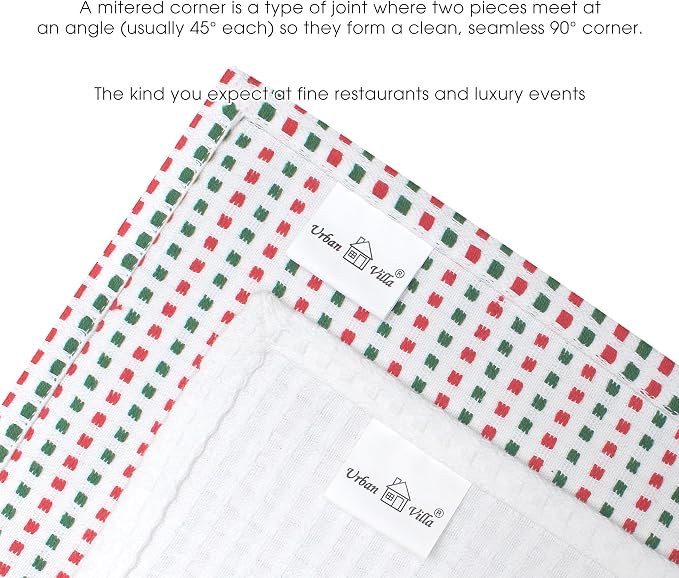 Urban Villa Kitchen Towels Cotton Dish Towels 20”x30” (Set of 6)Red/Grn/Wht - Image 7
