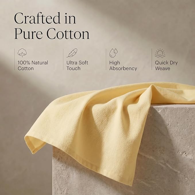 Urban Villa Kitchen Towels Cotton Dish Towels 20”x30” (Set of 6) Yellow - Image 4