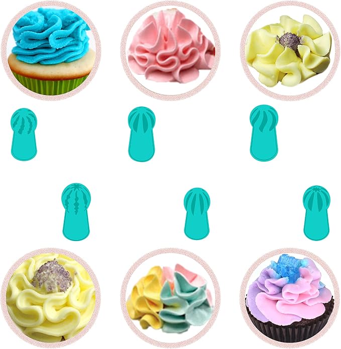 Professional Icing Tips Set (8pcs): Reusable Pastry Bag + 6 Sphere Russian Piping Tips, for Decorating Cupcakes & Cakes - Piping Nozzles Kit for Baking Supplies - Image 6