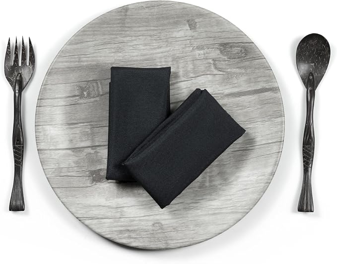 Pack of 25 PCS Cloth Napkins 17x17 inch Washable Polyester Dinner Napkins Soft Table Napkins for Wedding Party Dining Banquet Bistro Decoration - Black - Image 3