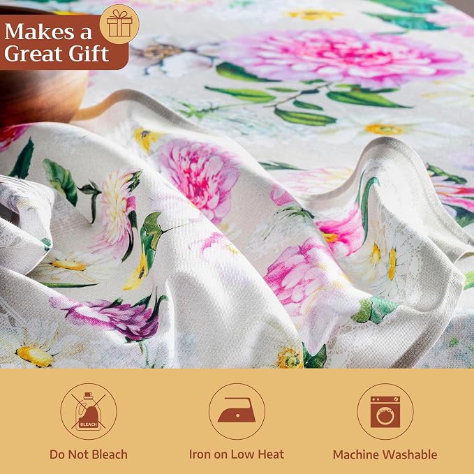 Maison d' Hermine Cloth Napkins Set of 4 Reusable 100% Cotton (20" x 20") | Everyday Square Napkins Cloth Washable Dinner Party Wedding Restaurant Hotel Kitchen Spring Summer - Pivoine - Image 5