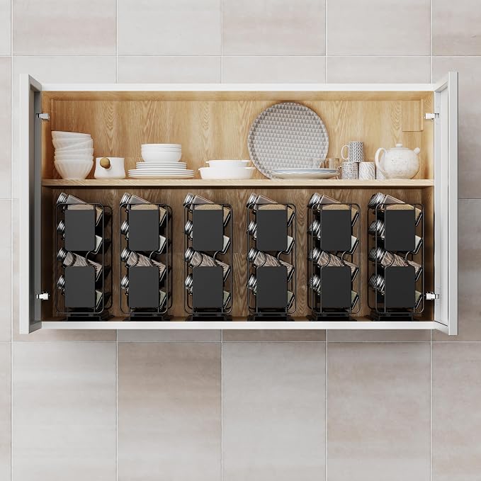 Spice Rack Organizer Drawer Cabinet: Pull Out Spice Seasoning Organization with 20 Jars - Facing Left or Right with Labels and Chalk Maker 4 Tier Slide Out Kitchen Storage for Countertop Wall Mount - Image 9
