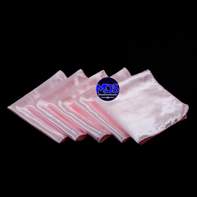 Set of 100 PCS Satin Napkin 12x12 Inch Square, Dinner Table Napkins for Wedding, Bulk Silky Sateen Cloth Napkins for Restaurant Banquet Graduation Birthday Party Decoration - Blush Pink - Image 2