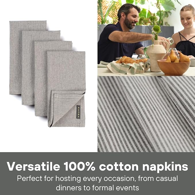 Cloth Napkins, Washable Cotton Dinner Napkins, Kitchen Table Gift Set - Image 5