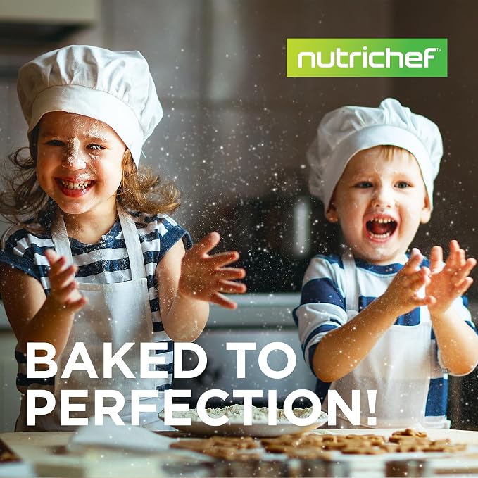 NutriChef 3‑Piece Nonstick Cookie Sheets – Carbon Steel Baking Sheet Set with Non Stick Coating & Red Silicone Handles – Oven Pans for Family Baking - Image 7