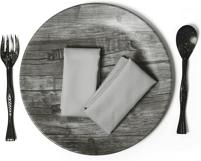Pack of 25 PCS Cloth Napkins 17x17 inch Washable Polyester Dinner Napkins Soft Table Napkins for Wedding Party Dining Banquet Bistro Decoration - Light Silver - Image 3