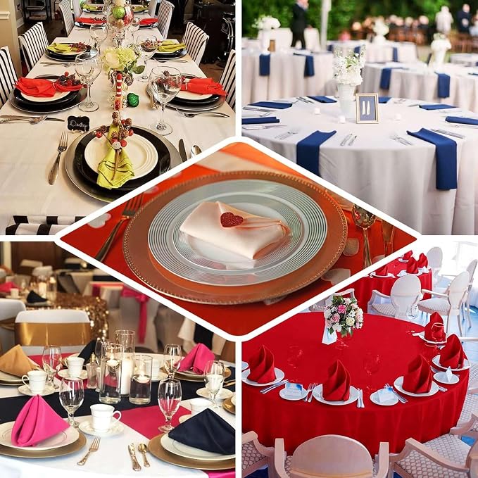 Efavormart Premium Cloth Napkins Set of 25, 17x17 Inch Wine Seamless Dinner Napkins, Washable Linen Table Napkin Cloth with Hemmed Edges for Weddings, Party and Banquet - Image 5