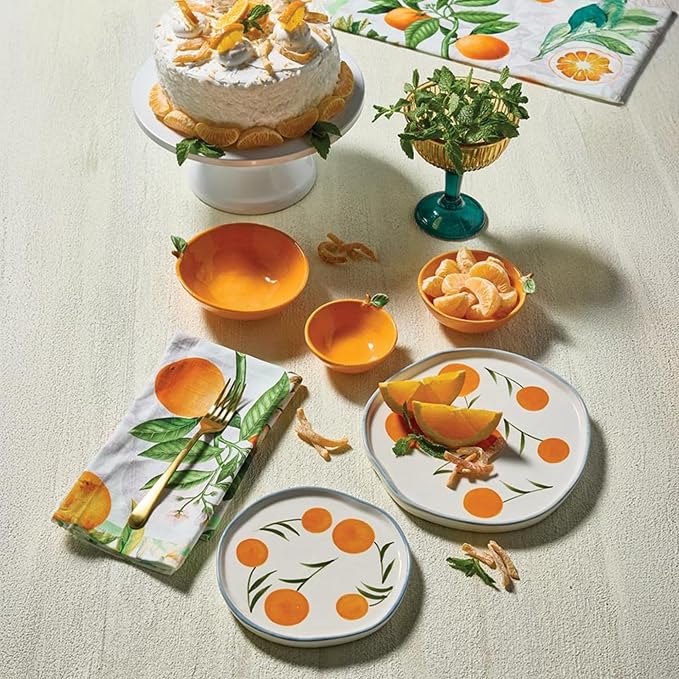 47th & Main Set of 4 100% Cotton Cloth Table Napkins for Dining, 18" Square, Oranges - Image 2
